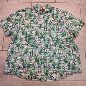 The Foundry Shirt Men's 3XL Multicolor Desert Saguaro Cactus Print Button-Down - Picture 1 of 6