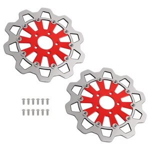 2* Rotor de disco de freno delantero rojo 299 mm para Harley Electra Glide Road King 2008-2021 - Imagen 1 de 11