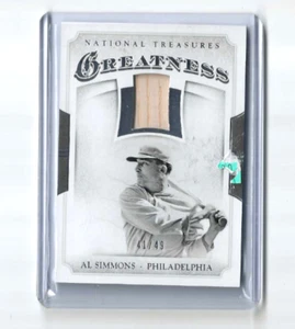 2017 Panini National Treasures - Greatness #G-AS Al Simmons 41/49 (MEM) - Picture 1 of 2