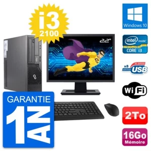 PC Fujitsu E500 Dt Pantalla 22" Intel i3-2100 RAM 16Go Disco 2To Windows 10 Wifi - Imagen 1 de 3