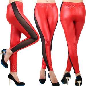 Damen Leggings Leggins Leggingshose Stretch Lederoptik Einheitsgröße XS-M 2419-2