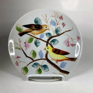 Vintage Decorative Finch Birds Plate Hand Painted Cottage Core Shabby Decor - Picture 1 of 5