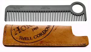 Chicago Comb No. 1 Carbon Fiber + Horween Color 8 Shell Cordovan sheath - Picture 1 of 5