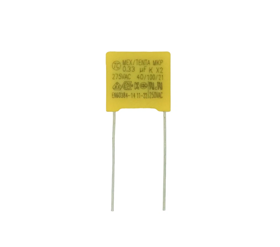 1x MEX/TENTA Kondensator 330nF X2 275V~, RM10 334 (0,33µF,uF,AC,250V~,K,MKP)U311