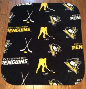 Neu!!! "PITTSBURG PINGUINE DRUCK Kinder- oder Babygröße Vliesdecke 32"" x 28" - Bild 1 von 2