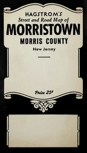 Vintage Morristown New Jersey Map Hagstrom's Morris County Street Roads 1950s - Picture 1 of 11