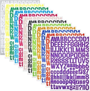 1512 Pcs 12 Sheet Self Adhesive Vinyl Alphabet Numbers Stickers Waterproof Decal - Picture 1 of 7