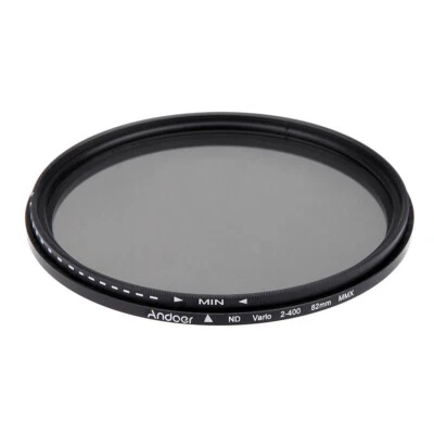 Andoer 82mm  Fader Adjustable ND2 to ND400 Filter for Canon  Camera E4D8 - Image 1 of 4