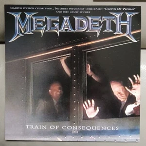 Megadeth - Train Of Consequences 7" Limited Clear Vinyl with Sticker - Excellent - Picture 1 of 5