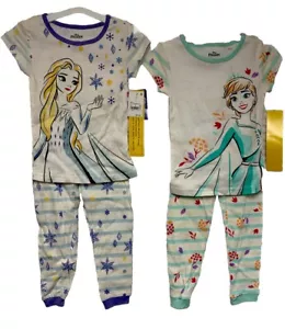 Pigiama Disney Frozen 4T aderente bambina - 4 pezzi nuovo - multicolore Elsa e Anna - Foto 1 di 13