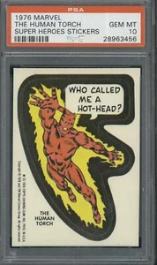 1976 Marvel Super Heroes Sticker The Human Torch PSA 10 - Bild 1 von 2