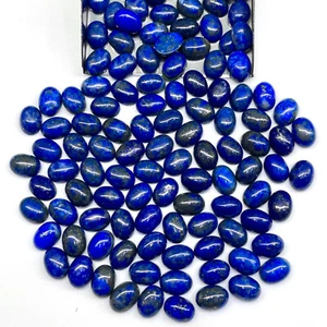 Lotto 185 pezzi pietre preziose cabochon ovali sfuse lapislazzuli naturali non trattati 8x6 mm - Foto 1 di 15
