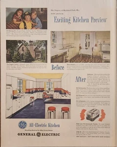 1944 General Electric Kitchens Vintage Ad 14 x 10 exciting kitchen preview - Picture 1 of 1