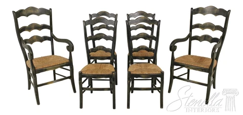 L58046EC: Set of 6 Country Rush Seat Ladderback Dining Room Chairs Cover