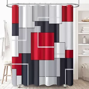 Stall Fabric Shower Curtain - 36 x 72 Inches Small Geometric Cloth Shower Cur... - Picture 1 of 7