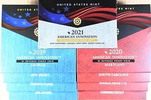 2019 2020 2021 S American Innovation $1 Reverse Proof Coins-3 years, 12 coins - Picture 1 of 10