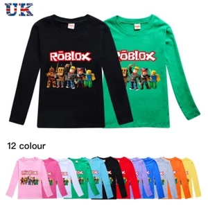 Kids Roblox Print Casual Long Sleeve T-Shirt Boys Girls Cotton Tee Top Gift - Picture 1 of 24
