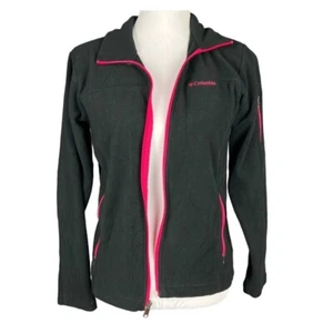 Columbia Girls Zipper Fleece Jacket Black Pink Size 14/16 - Picture 1 of 8