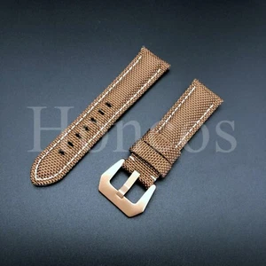 Correa de reloj de cuero de lona de nailon marrón/26 mm 22/24/26 mm para relojes Panerai PAM - Imagen 1 de 4