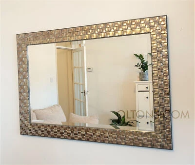 Espejo de pared John Lewis mosaico de madera champán plata antigua 132x76 cm PVP £220 Foto 1 de 4