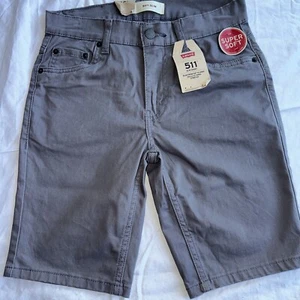 Levi’s 511 Slim Shorts Gray Supersoft New Sz 14 reg. Waist 27 - Picture 1 of 6