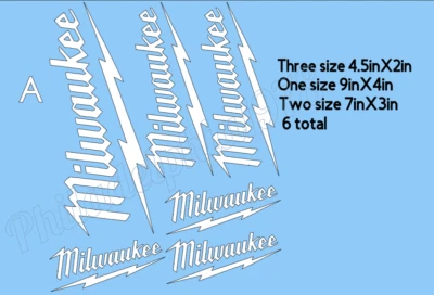 MILWAUKEE die cut Vinyl Decals #72 - Image 1 of 2