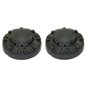 NEW Gloss Black 17" Steel Wheel FRONT Center Caps Pair for 19-21 Ram 3500 Dually - Picture 1 of 3