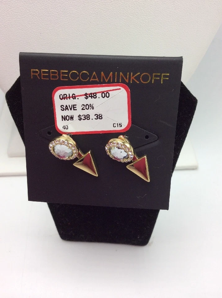 Brinco de cristal invertido Rebecca Minkoff Core tom dourado US$ 48 RM 29A - Imagem 1 de 1