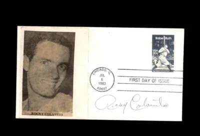 Rocky Colavito PSA ADN Firmado FDC 1983 Primer Día Cubierta Caché Babe Ruth Autógrafo Foto 1 de 2