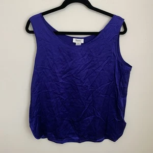 Dorman 100% Silk Royal Blue Sleeveless Basic Shell Tank Top Women XL NWT Shirt - Picture 1 of 11