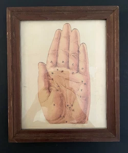 Impresión de quiromancia de colección enmarcada con decoración de Halloween misteriosa de vidrio con Jesús debajo - Imagen 1 de 10