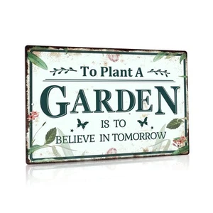 Garden Sign, Decorative Outdoor Backyard Decor, Gift for Gardeners, 12x8 Inch... - Picture 1 of 6