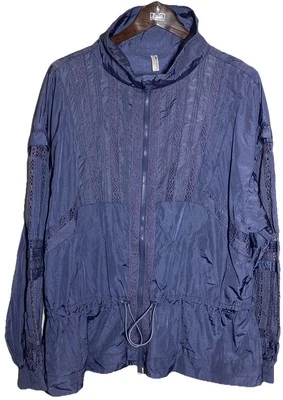 Chaqueta Free People Movement Oh Hey azul apliques mediana nueva sin etiquetas Foto 1 de 4