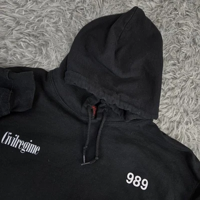 Civil Regime Memories Faded Mens Large Black Cotton Blend Pullover Hoodie - Image 1 of 4