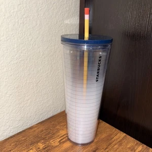 PERFECT Starbucks 2020 Teacher Paper Tumbler w/Pencil Straw  24oz BRAND NEW - Picture 1 of 6