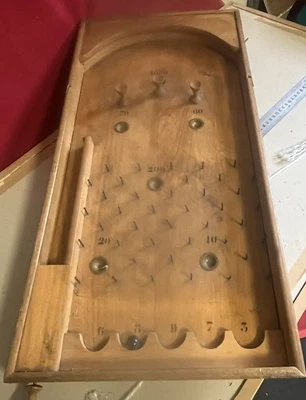 Jeu Ancien de Flipper Bois " Bagatelle " - Photo 1/4