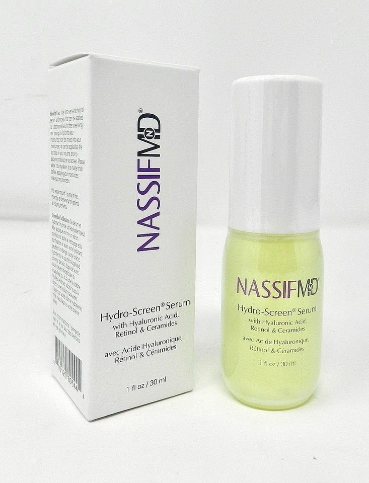 Гидроэкранная сыворотка NassifMD с гиалуроновой кислотой ретинолом и керамидами 1 унция запечатанная - Изображение 1 из 4