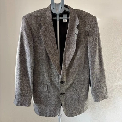 Vtg Robert Stock Blazer Jacket Mens 41R Gray Notch Lapel Single Breasted Formal - Image 1 of 4
