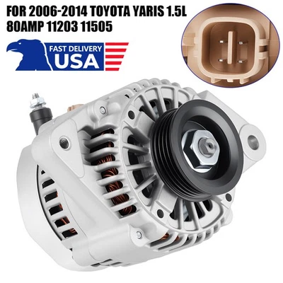 ​Reliable 80A Car Alternator Fit Toyota Yaris 2007-2014 1.5L 12V 4-Groove Pulley Foto 1 de 4