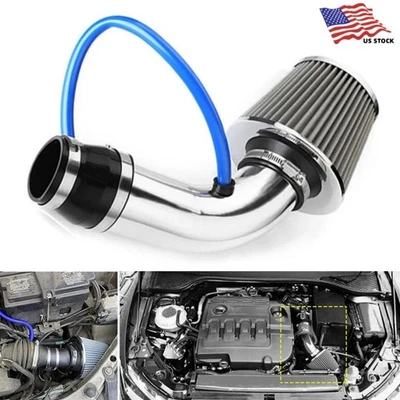 3" Car Cold Air Intake Filter Pipe Induction Power Flow Hose System Accessories - Image 1 of 4