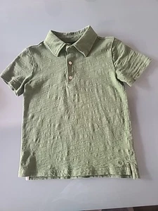 Janie& Jack Boy's POLO Olive GREEN Heather Boucle Short Sleeves Sz 6 POE - Picture 1 of 4