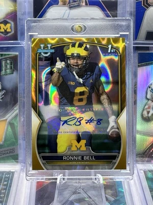 2022 Bowman U Chrome 1st AUTO Autograph /50 Gold Ronnie Bell Michigan Wolverines - Image 1 of 2