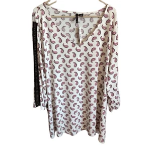 New Directions Curvy blouse top 3X Paisley NWT retail $48 faux leather trim (F1) - Picture 1 of 5