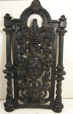 Antique Victorian Decorative 22  Cast Iron Ornate Architectural Panel Green Man • 236.59$
