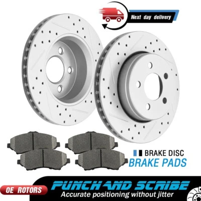 Front Disc Rotors + Ceramic Brake Pads for 2008 - 2011 Dodge Nitro Jeep Liberty - Image 1 of 4