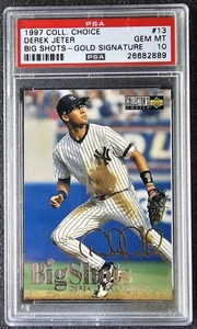 1997 U.D Coll. Choice #13 Derek Jeter Big Shots Gold Signature PSA 10 GEM MT - Picture 1 of 2