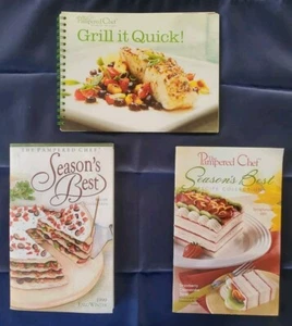 3 Pampered Chef Cookbooks - 2 Seasons Best & 1 Grill It Quick. Great Recipes - Picture 1 of 7