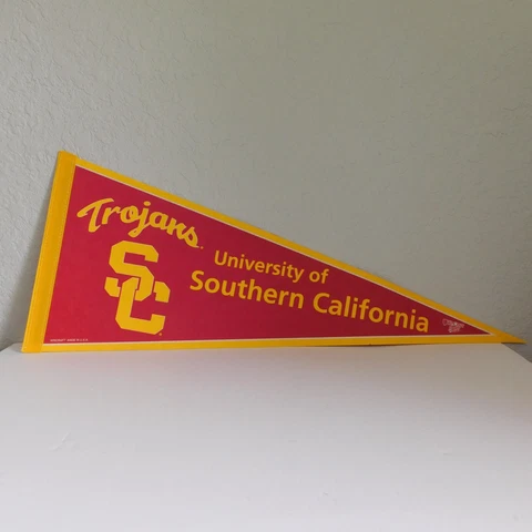Vintage USC Trojans Pennant 30" x 12" Wincraft Made In USA Cover