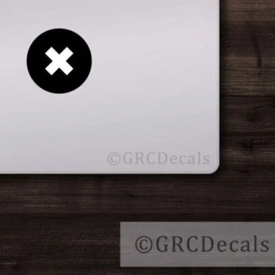 X - Mac Apple Logo Laptop Vinyl Decal Sticker Macbook Crossed Out Cross Ex Out - Image 1 of 2