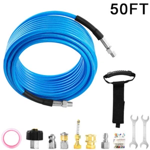 50FT 5800PSI Sewer Jetter Nozzles Kit for Pressure Washer Drain Cleaning Pipe - Picture 1 of 20